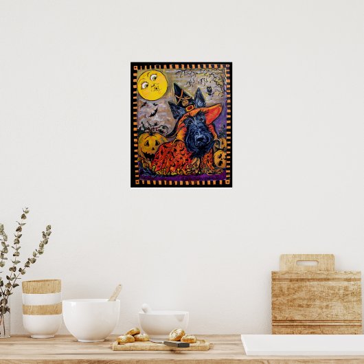 Halloween Scottish Terrier Poster (Keuken)