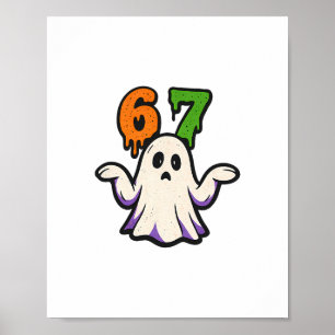 Halloween Scp 67 Schattig Geest Meme Zes Zeven Kos Poster