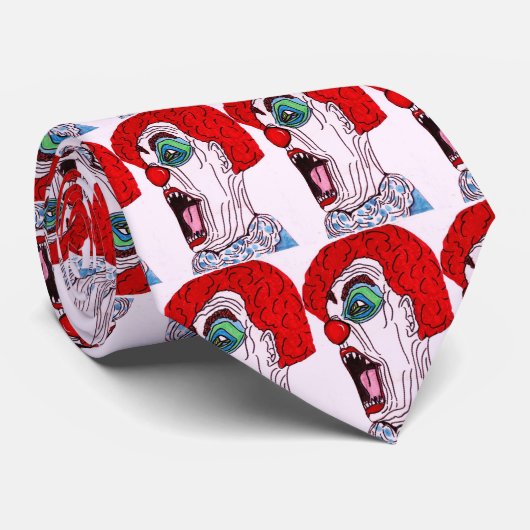 HALLOWEEN SCREAMING CLOWN stropdas (Opgerold)