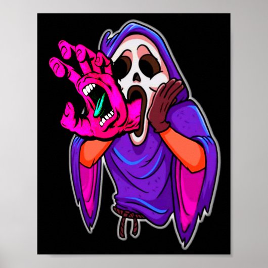 Halloween Screaming Ghost Halloween Scary Monster Poster (Voorkant)