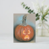 Halloween Screaming Jack O Lantern Pumpkin Pastel Briefkaart (Staand voorkant)
