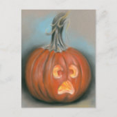 Halloween Screaming Jack O Lantern Pumpkin Pastel Briefkaart (Voorkant)