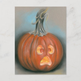Halloween Screaming Jack O Lantern Pumpkin Pastel Briefkaart