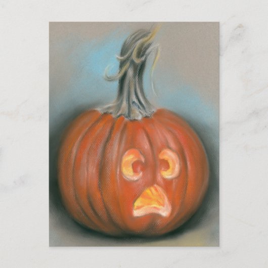 Halloween Screaming Jack O Lantern Pumpkin Pastel Briefkaart (Voorkant)