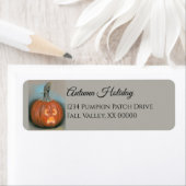 Halloween Screaming Jack O Lantern Pumpkin Pastel Etiket (Insitu)