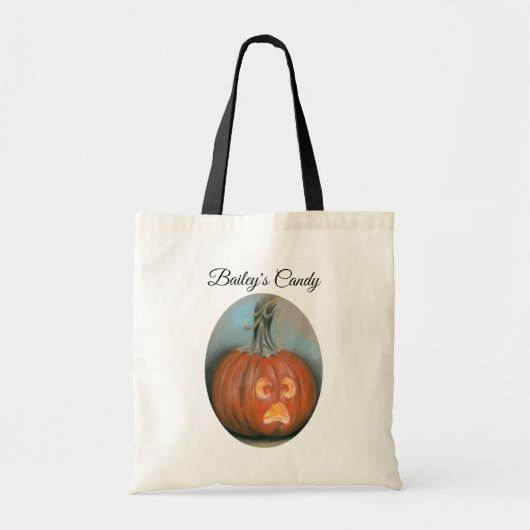Halloween Screaming Jack O Lantern Pumpkin Pastel Tote Bag (Voorkant)