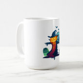 Halloween screcrow met vleermuizen en kippen koffiemok (Voorkant links)