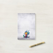 Halloween screcrow met vleermuizen en kippen post-it® notes (Op bureau)