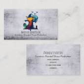 Halloween screcrow met vleermuizen en kippen visitekaartje (Voorkant / Achterkant)