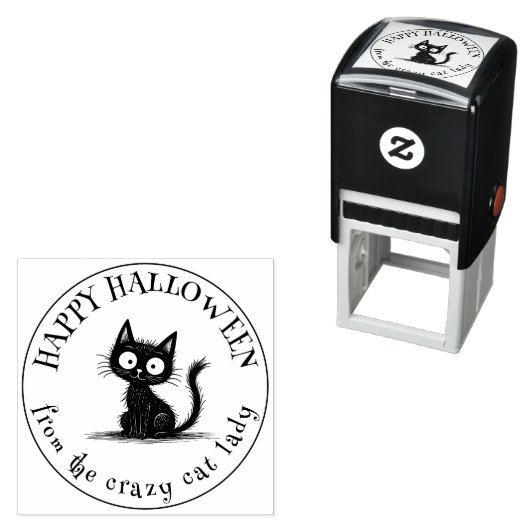 Halloween Scruffy Cat beroemd gemaakt door The Cra Zelfinktende Stempel (In situ)