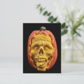 Halloween Sculpted Jack-O’-Lantern Scary Face Briefkaart (Staand voorkant)