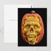 Halloween Sculpted Jack-O’-Lantern Scary Face Briefkaart (Voorkant / Achterkant)