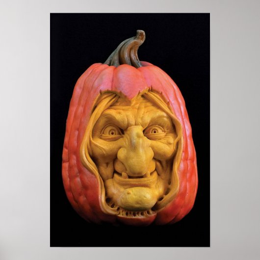 Halloween Sculpted Jack-O’-Lantern Witch Poster (Voorkant)
