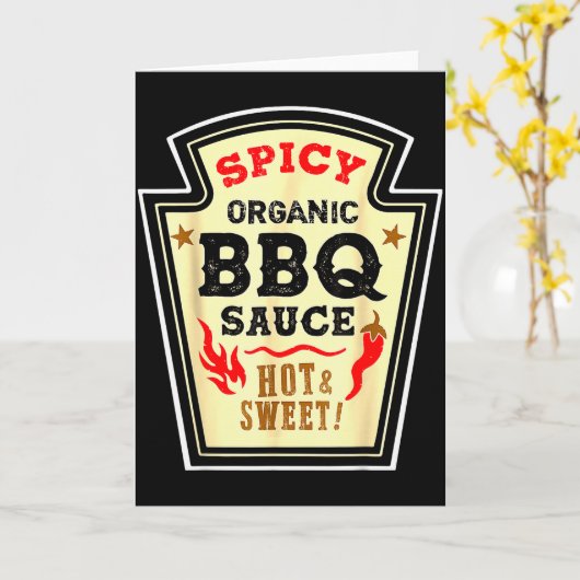 Halloween Scy Bbq Sauce Funny Food Costume Men Wom Kaart (Gele Bloem)