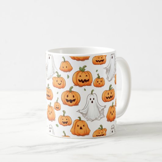 Halloween Seamless Pattern Koffiemok (Voorkant rechts)