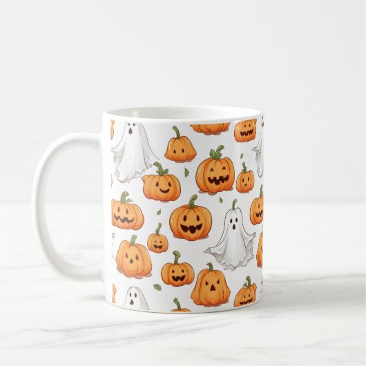 Halloween Seamless Pattern Koffiemok (Links)