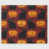 Halloween seamless pattern with pumpkins and black cadeaupapier (Vlak)
