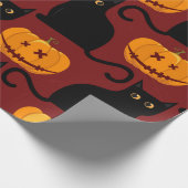 Halloween seamless pattern with pumpkins and black cadeaupapier (Hoek)