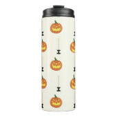 Halloween seamless pattern with pumpkins and candl thermosbeker (Voorkant)
