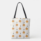 Halloween seamless pattern with pumpkins and candl tote bag (Achterkant)