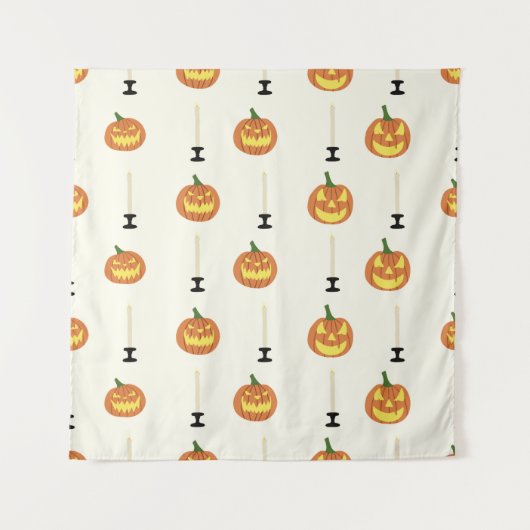 Halloween seamless pattern with pumpkins and candl wandkleed (Voorkant)