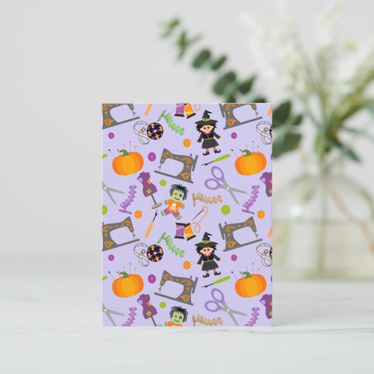 Halloween Seamstress Seamress Notions Briefkaart (Staand voorkant)