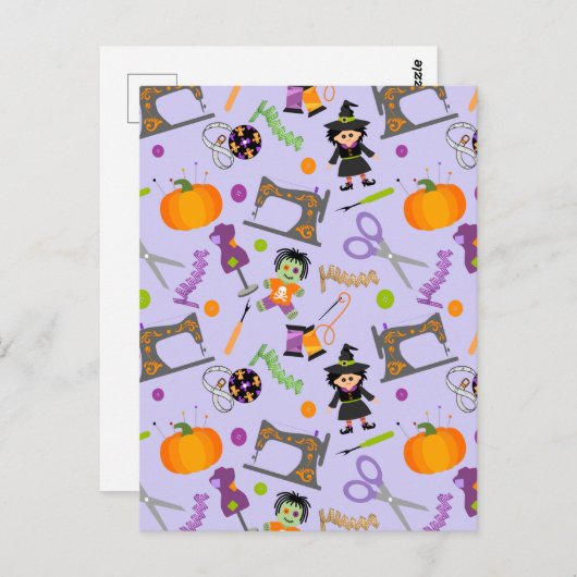 Halloween Seamstress Seamress Notions Briefkaart (Voorkant / Achterkant)