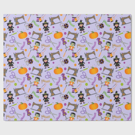 Halloween Seamstress Seamress Notions Cadeaupapier (Vlak)