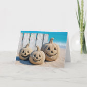 Halloween Seashore Sand Jack o' Lanterns  Kaart (Voorkant)