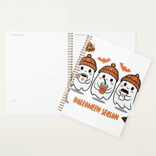 Halloween-seizoen – charmante spookhuisjes koffie planner (Display)