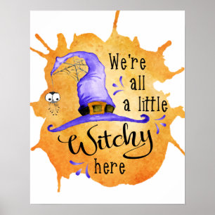 Halloween Seizoen Grappig Heks Gezegde Poster