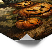 Halloween Seizoen Jack O Lantaarn Oranje pompoenen Poster (Hoek)