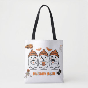 Halloween-seizoen – schattige spookkoffie tote bag