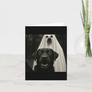 Halloween selfie zwarte labrador met beren geest k kaart