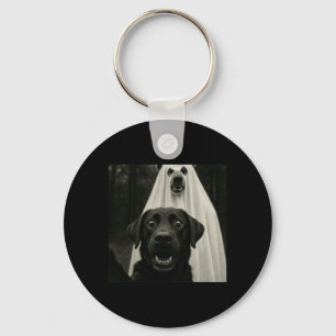 Halloween selfie zwarte labrador met beren geest k sleutelhanger