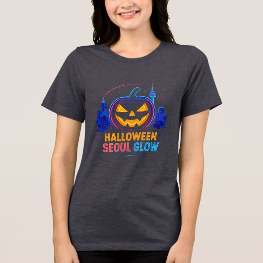 Halloween Seoul Glow 2025 Tri-Blend Shirt (Voorkant)