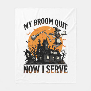 Halloween serveerster shirt bezem gebroken humor_1 fleece deken