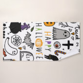 Halloween  set. Cute halloween icon verzamelt Badhanddoek (Badhanddoek)