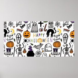 Halloween  set. Cute halloween icon verzamelt Poster