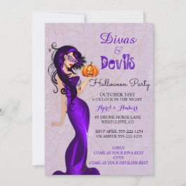 Halloween Sexy Diva in Masker met Pompoen Kaart