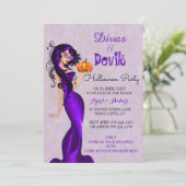 Halloween Sexy Diva in Masker met Pompoen Kaart (Staand voorkant)