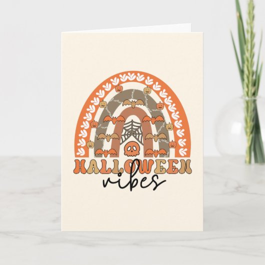 Halloween Sfeer Boho Regenboog Herfst Halloween Kaart (Voorkant)