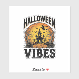 Halloween Sfeer Vintage Geheime Maan Shirt Ontwerp Sticker