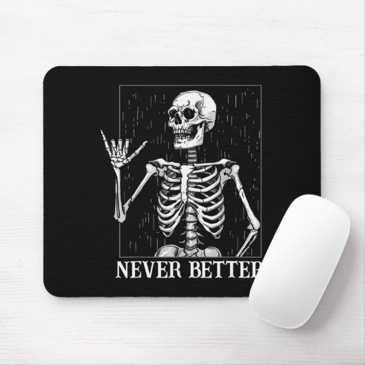 Halloween Shaka Hand Sign Never Better Skeleton Fu Muismat (Met muis)