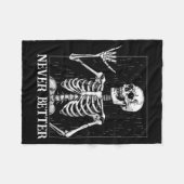 Halloween Shaka Handgebaar Nooit Beter Skelet Fu Fleece Deken (Voorkant (Horizontaal))
