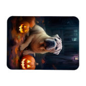Halloween Shar Pei met pompoenen eng Magneet (Horizontaal)