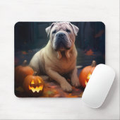 Halloween Shar Pei met pompoenen eng Muismat (Met muis)