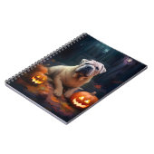 Halloween Shar Pei met pompoenen eng Notitieboek (Linkerzijde)