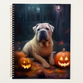 Halloween Shar Pei met pompoenen eng Planner (Voorkant)