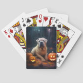 Halloween Shar Pei met pompoenen eng Pokerkaarten (Achterkant)